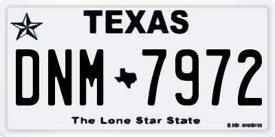 TX license plate DNM7972