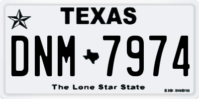 TX license plate DNM7974
