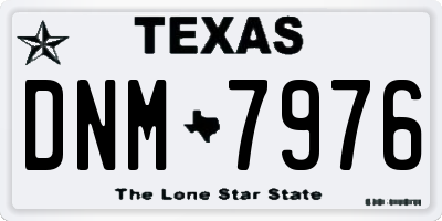 TX license plate DNM7976