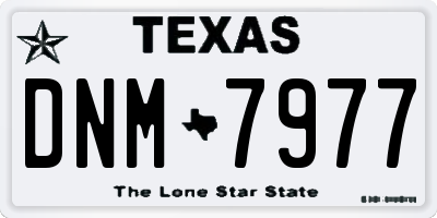TX license plate DNM7977