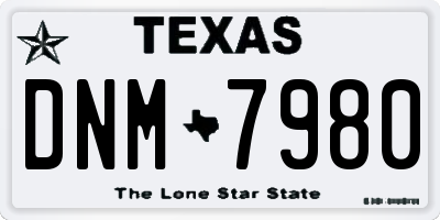 TX license plate DNM7980