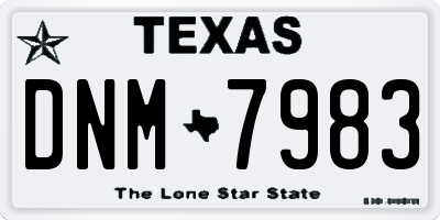 TX license plate DNM7983