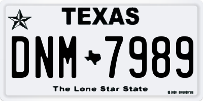 TX license plate DNM7989