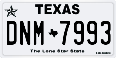 TX license plate DNM7993