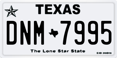 TX license plate DNM7995