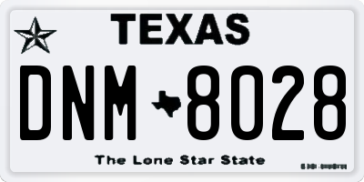 TX license plate DNM8028