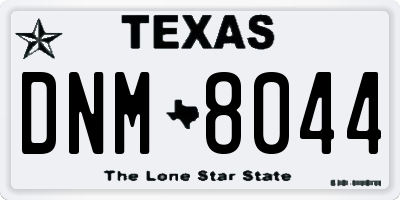 TX license plate DNM8044