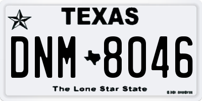 TX license plate DNM8046