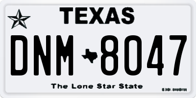 TX license plate DNM8047