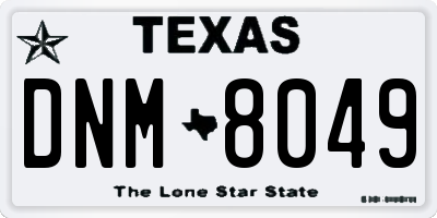 TX license plate DNM8049