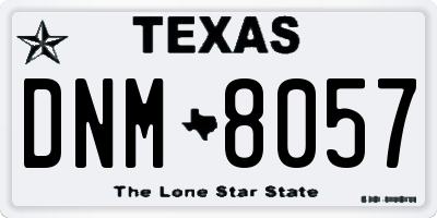 TX license plate DNM8057