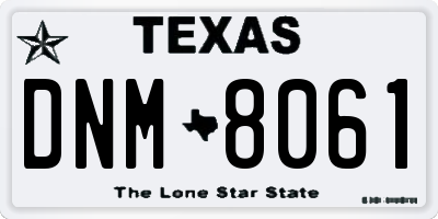 TX license plate DNM8061