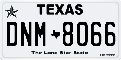 TX license plate DNM8066