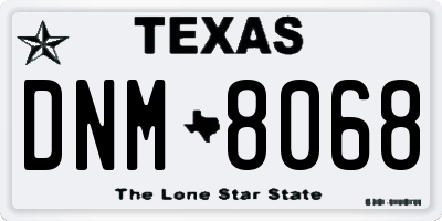 TX license plate DNM8068