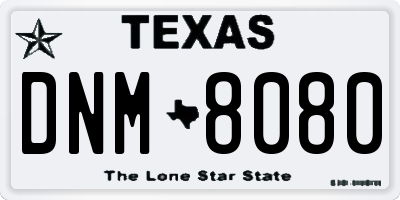 TX license plate DNM8080