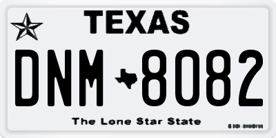 TX license plate DNM8082