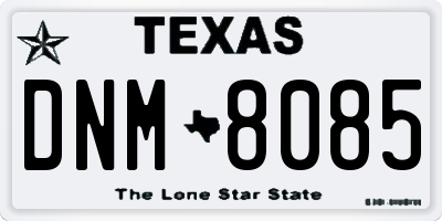 TX license plate DNM8085