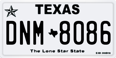 TX license plate DNM8086