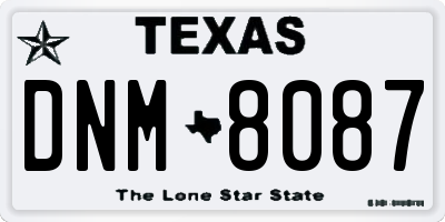 TX license plate DNM8087