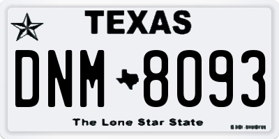 TX license plate DNM8093