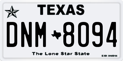 TX license plate DNM8094