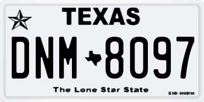 TX license plate DNM8097