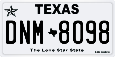 TX license plate DNM8098