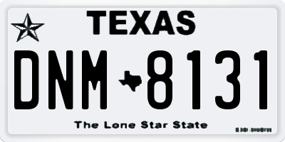 TX license plate DNM8131