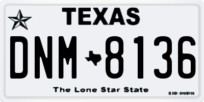 TX license plate DNM8136