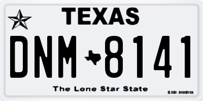 TX license plate DNM8141
