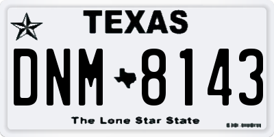 TX license plate DNM8143