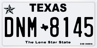 TX license plate DNM8145