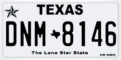 TX license plate DNM8146
