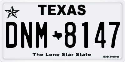TX license plate DNM8147