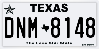 TX license plate DNM8148