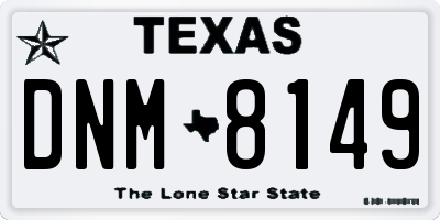 TX license plate DNM8149