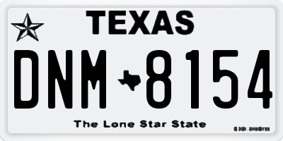 TX license plate DNM8154
