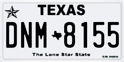 TX license plate DNM8155