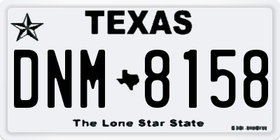 TX license plate DNM8158