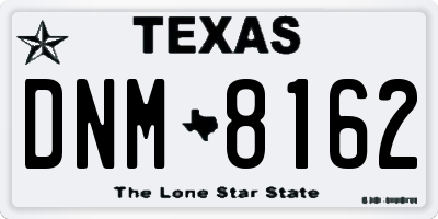 TX license plate DNM8162