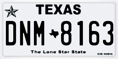 TX license plate DNM8163