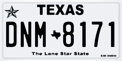 TX license plate DNM8171