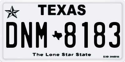 TX license plate DNM8183