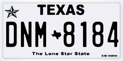 TX license plate DNM8184