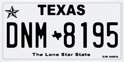 TX license plate DNM8195