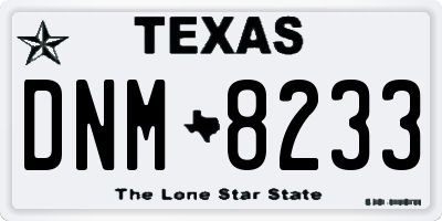 TX license plate DNM8233