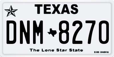 TX license plate DNM8270