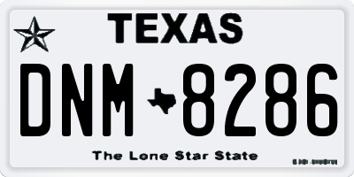 TX license plate DNM8286