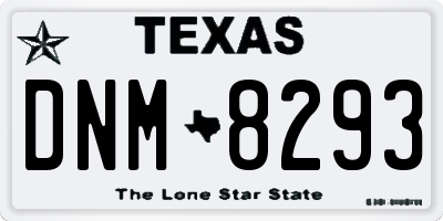 TX license plate DNM8293