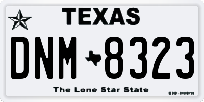 TX license plate DNM8323